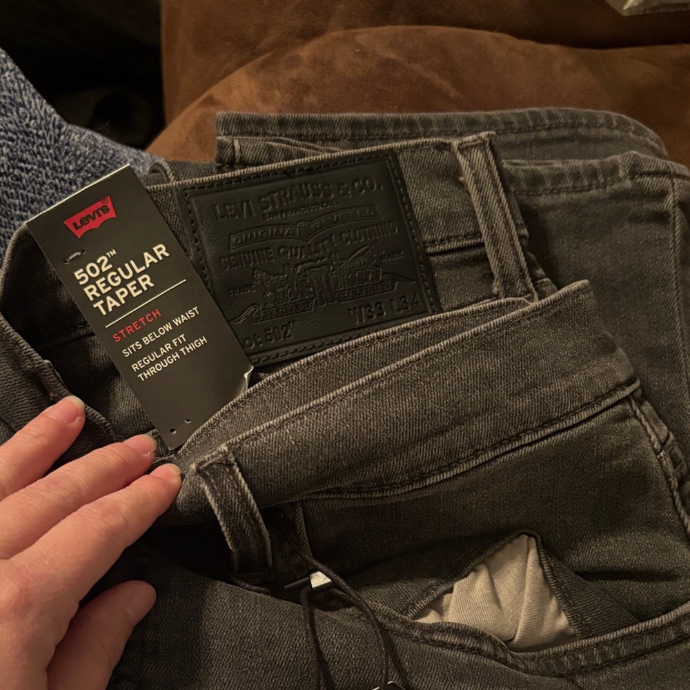 Levi's Men's Charcoal 502 Taper Jeans
